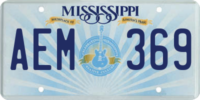 MS license plate AEM369