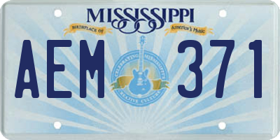 MS license plate AEM371