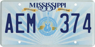 MS license plate AEM374