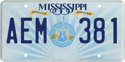 MS license plate AEM381