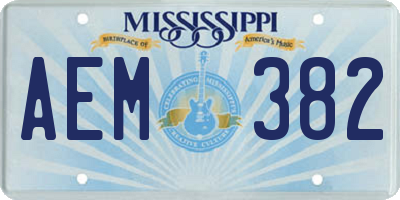 MS license plate AEM382