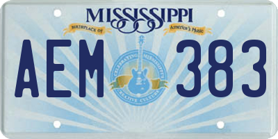 MS license plate AEM383
