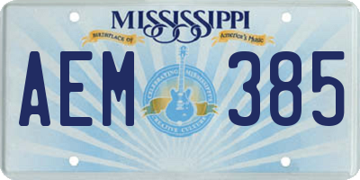 MS license plate AEM385