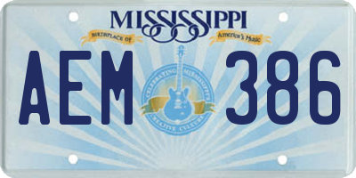 MS license plate AEM386