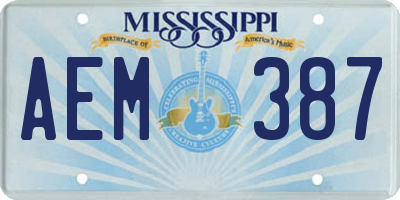 MS license plate AEM387
