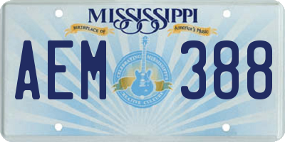 MS license plate AEM388