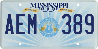MS license plate AEM389
