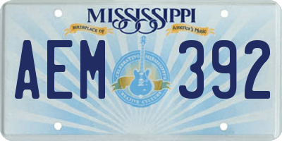 MS license plate AEM392