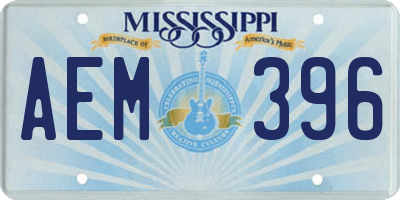 MS license plate AEM396