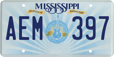 MS license plate AEM397