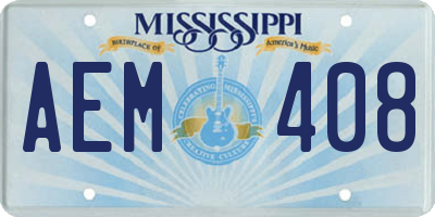 MS license plate AEM408