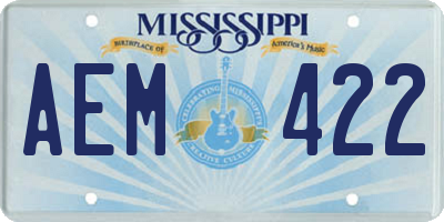 MS license plate AEM422