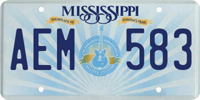 MS license plate AEM583
