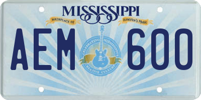 MS license plate AEM600
