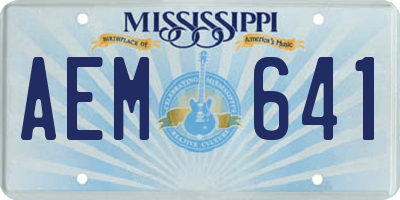 MS license plate AEM641