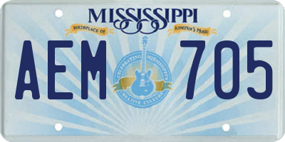MS license plate AEM705