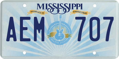 MS license plate AEM707
