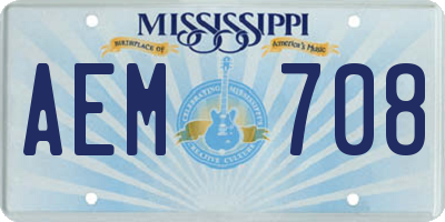 MS license plate AEM708
