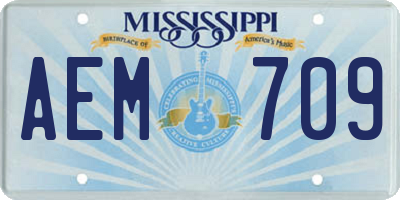 MS license plate AEM709