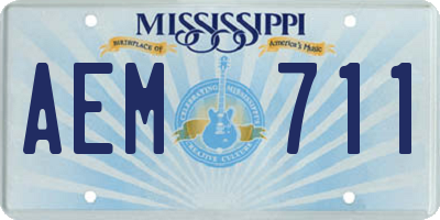 MS license plate AEM711