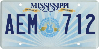 MS license plate AEM712