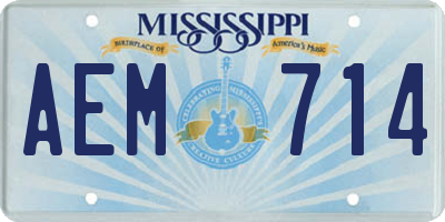 MS license plate AEM714