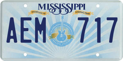 MS license plate AEM717