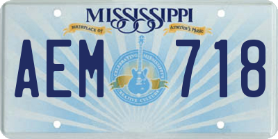 MS license plate AEM718