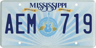 MS license plate AEM719