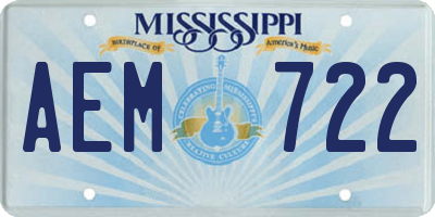 MS license plate AEM722