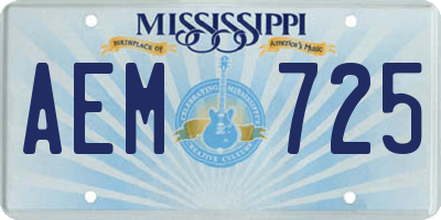 MS license plate AEM725