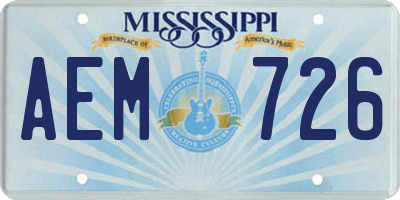 MS license plate AEM726