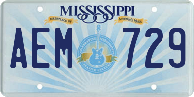 MS license plate AEM729