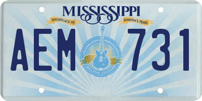 MS license plate AEM731