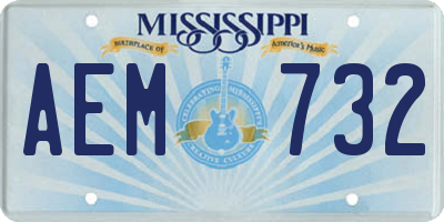 MS license plate AEM732