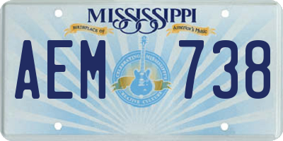 MS license plate AEM738