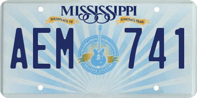 MS license plate AEM741