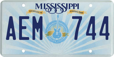 MS license plate AEM744