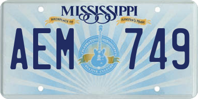 MS license plate AEM749