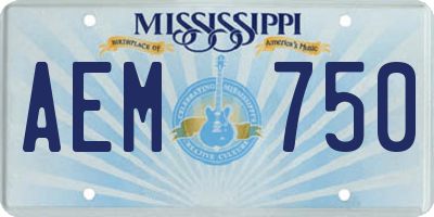 MS license plate AEM750