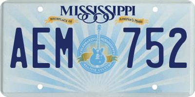 MS license plate AEM752