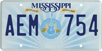 MS license plate AEM754