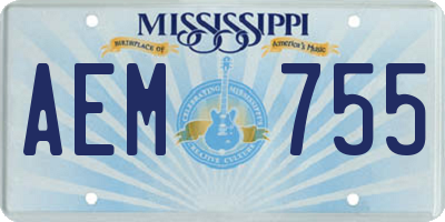 MS license plate AEM755