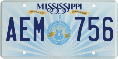 MS license plate AEM756