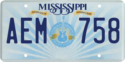 MS license plate AEM758