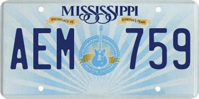 MS license plate AEM759