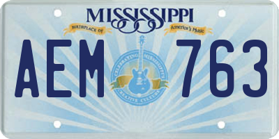 MS license plate AEM763