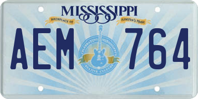 MS license plate AEM764