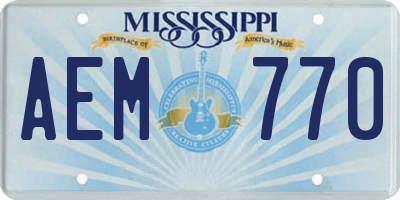 MS license plate AEM770