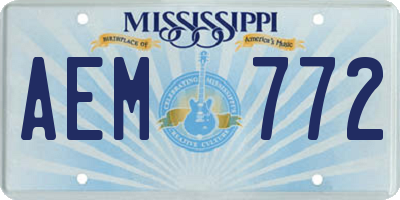 MS license plate AEM772